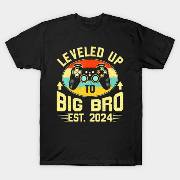 I Leveled Up To Big Brother Est 2024 Promoted To Big T-Shirt by Lamacom